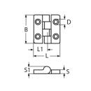 Scharnier mit Abdeckung Edelstahl A4 36x36mm 4 Stück