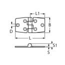 Scharnier mit Abdeckung Edelstahl A4 74x40mm 4 Stück