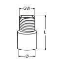 Antennenfuß mit Rohraufnahme Edelstahl A4 3/4 Zoll 50mm für Rohr 25mm 1 Stück