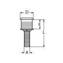Borddurchlass mit Schlauchanschluss Edelstahl A4/Kunststoff