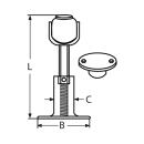 Magnet-Türhalter justierbar, mit Einbauplatte Edelstahl A4 90-115mm, ca.5,8kg Haltekraft 1 Stück