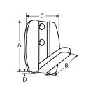 Kleiderhaken, klappbar Edelstahl A4 50x28mm 5 Stück