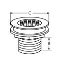 Wasserablauf mit Gewinde Edelstahl A4 1 Zoll 1 Stück
