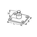 Verdeckbeschlag Seitenplatte Edelstahl A4 73x48mm 5...