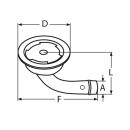 Tankentlüfter versenkt, 90Grad Edelstahl A4 65mm, für Schlauch 19mm 1 Stück