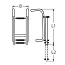 Teleskop Heckleiter Edelstahl A4/Kunststoff 450-700x200mm, 3-stufig 1 Stück