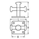 Kreuzpoller Edelstahl A4 60x60x85mm 1 Stück