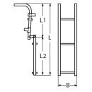 Heckleiter, klappbar Edelstahl A4/Kunststoff 235-630x254mm, 3-stufig 1 Stück