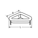Klüse, dreieckig Edelstahl A4 180mm, M6x50mm 1...