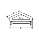 Klüse, dreieckig Edelstahl A4 180mm, M6x50mm 1...