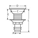 Tankentlüfter versenkt Edelstahl A4 75mm, für Schlauch 19mm 1 Stück