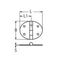 Scharnier, oval Edelstahl A2 67x48mm 4 Stück