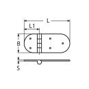 Scharnier mit Gewinde Edelstahl A4 146x65mm, M6x45mm 2 Stück