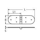 Scharnier mit Gewinde Edelstahl A4 190x65mm, M6x45mm 2 Stück