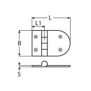 Scharnier Edelstahl A4 83x65mm 2 Stück