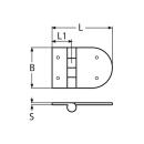 Scharnier mit Gewinde Edelstahl A4 83x65mm, M6x45mm 2...