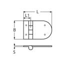 Scharnier mit Gewinde Edelstahl A4 103x65mm, M6x45mm 2 Stück