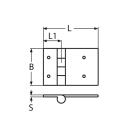 Scharnier mit Gewinde Edelstahl A4 52x61mm, M6x45mm 2 Stück