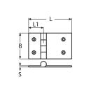 Scharnier Edelstahl A4 80x65mm 2 Stück