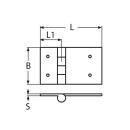 Scharnier mit Gewinde Edelstahl A4 80x65mm, M6x45mm 2 Stück