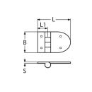 Scharnier mit Gewinde Edelstahl A4 70x40mm, M6x45mm 2 Stück