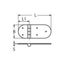 Scharnier mit Gewinde Edelstahl A4 126x40mm, M6x45mm 2...