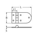 Scharnier Edelstahl A4 127x65mm 2 Stück