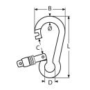 Karabinerhaken mit Springverschluss Edelstahl A4