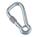 Karabiner mit Sicherheitsmutter und Kausche asymetrisch...