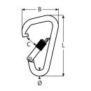 Karabinerhaken mit Sicherheitsmutter Edelstahl A4 11x120mm 5 Stück