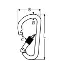 Karabinerhaken mit Sicherheitsmutter Edelstahl A4 10x115mm 5 Stück