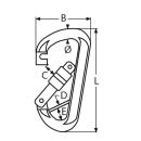 Karabinerhaken mit Springverschluss und Steg Edelstahl A4 8x80mm 10 Stück