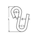 S-Haken ohne Sicherung Edelstahl A4