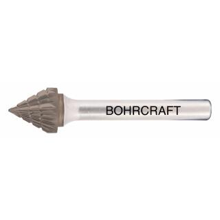 Bohrcraft HM-Frässtift Form J Kegel 60Grad TiALN Kreuzverzahnung