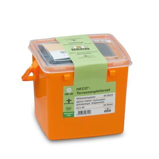 HECO-Terrassenset, klein 30 Mittelstücke + Schrauben 1 Stück