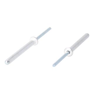 Blindnieten Flachkopf Alu/Stahl verzinkt (nach DIN 7337/ISO 15977) offen mit Sollbruchdorn 4x18 500 Stück