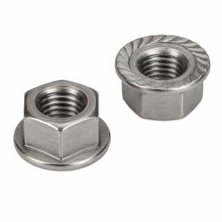 DIN 6923 Sechskantmuttern Sperrverzahnung Stahl Kl. 8 blank mit Flansch