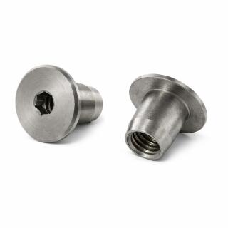 Hülsenmuttern Flachkopf Innensechskant Edelstahl A4 M 6x15 100 Stück