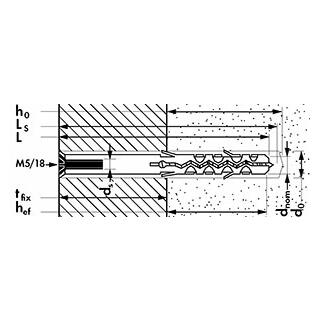 Mungo MBR-SKm 10x120/70 Fassadendübel inkl. Schraube mit Kopflochbohrung/Innengewinde M5/T40 50 Stück