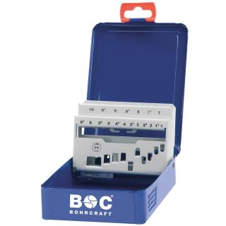 Bohrcraft Metall-Kassette dunkelblau M 10 leer 19-teilig für HSS-Spiralbohrer 338