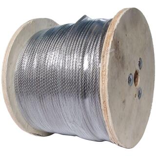 Edelstahl-Drahtseil 7x7 mittelweich Edelstahl A4 4mm 1000 Meter