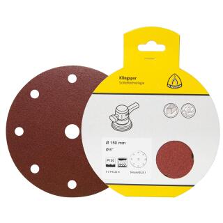 Schleifpapier kletthaftend PS 22 K kletthaftend 150mm Korn 60 Lochform GLS3 SB-verpackt im Reiter 25 Stück