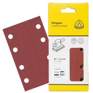 Schleifpapier kletthaftend PS 22 K kletthaftend 115x105mm Korn 180 Lochform GL43 SB-verpackt im Reiter 25 Stück