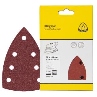 Schleifpapier kletthaftend PS 22 K kletthaftend 98x148mm Korn 80 Lochform GLS24 SB-verpackt im Reiter 25 Stück