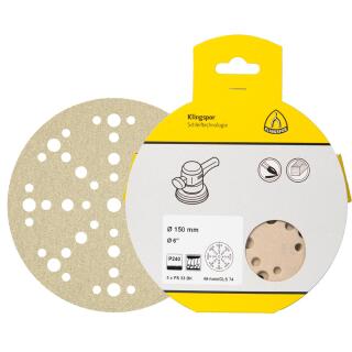 Schleifpapier kletthaftend PS 33 BK kletthaftend 125mm Korn 180 Lochform GLS5 SB-verpackt im Reiter 25 Stück