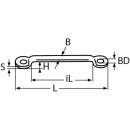 Gurtbandbügel, flach Edelstahl A4 für Gurtbreite 40mm 20 Stück