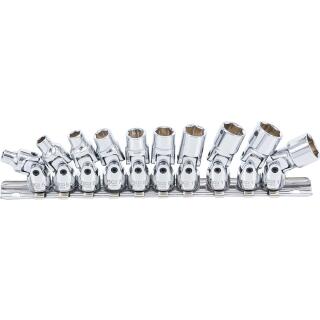 Gelenk-Steckschlüssel-Satz, Antrieb Innenvierkant 6,3 mm (1/4 Zoll), SW 5 - 13 mm, 10-tlg.