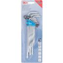Winkelschlüssel-Satz, extra lang, TS-Profil (für Torx Plus) TS10 - TS50, 9-tlg.