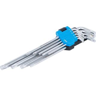 Winkelschlüssel-Satz, extra lang, T-Profil (für Torx) T10 - T50, 9-tlg.