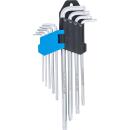 Winkelschlüssel-Satz, extra lang, T-Profil (für Torx) T10 - T50, 9-tlg.